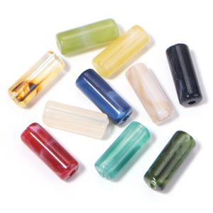 100pcs 5x13mm 모조 옥석 아크릴 튜브 비즈 쥬얼리 만들기위한 다채로운 느슨한 비즈 DIY 목걸이 팔찌 액세서리