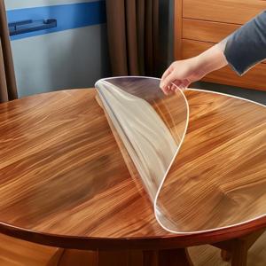110/120/130cm 투명 원형 테이블 보호대 PVC 테이블보 방수 화상 방지 플라스틱 매트 주방 식당 테이블 커버 패드