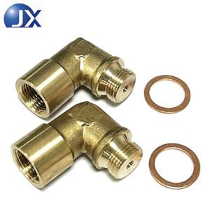 2개 90도 황동 산소 센서 어댑터 M18x1.5 나사 엘보 커넥터 자동차 액세서리