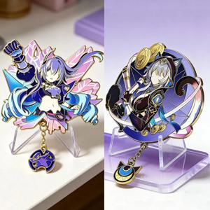 Honkai:스타 레일 암호 배지 코스프레 애니메이션 Cifera Silver Wolf LV.999 할로윈 브로치 팬 선물 배낭 크리스마스 장식