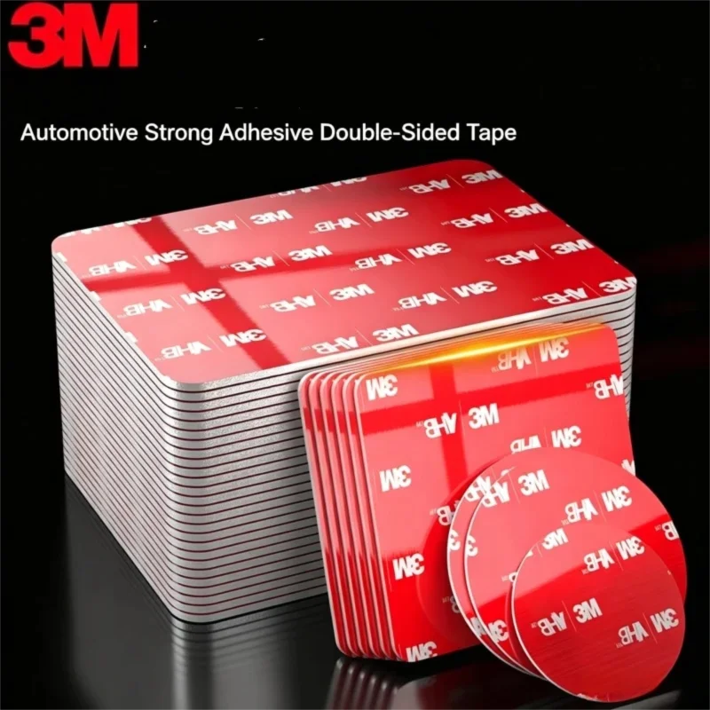 3M 10개입 강력 양면 테이프 접착제 5608 사각/원형 다이컷 고점도 무잔류 폼 테이프 자동차 특수 고정용