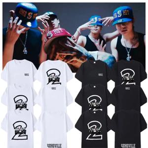 LNGSHOT 4SHOBOIZ Vol.2 4SHOVILLE 티셔츠 남성과 여성 여름 코튼 Y2K 의류 패션 오버 사이즈 라운드 넥 반팔 티셔츠