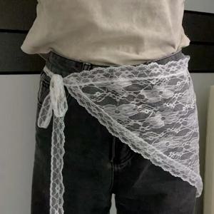 레트로 화이트 레이스 헤드 스카프 다용도 삼각형 숄 헤어밴드 벨트 여성 여름 봄 해변 웨딩 헤드웨어 가벼운 무게