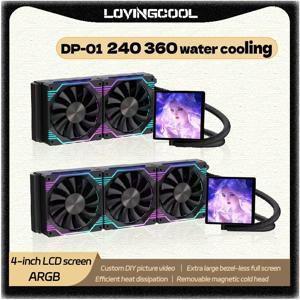 LOVINGCOOL DP-01 360/240 CPU 액체 쿨러 라디에이터 4.0인치 초대형 프레임리스 풀 스크린 DIY 워터 쿨러