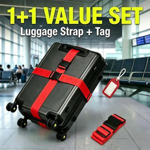 2개/세트(수하물 스트랩 1개 및 태그 1개), Tsa 밝은 색상의 수하물 스트랩, 수하물 로프, 위탁 수하물 보강을 위한 자유롭게 길이 조절이 가능한 수하물 로프, 여행 가방/핸드백에 적합, 여행 가방 강화 액세서리(수하물을 빠르게 식별 가능), 위탁 수하물 보강을 위한 자유롭게 길이 조절이 가능한 로프, 할로윈/크리스마스 선물