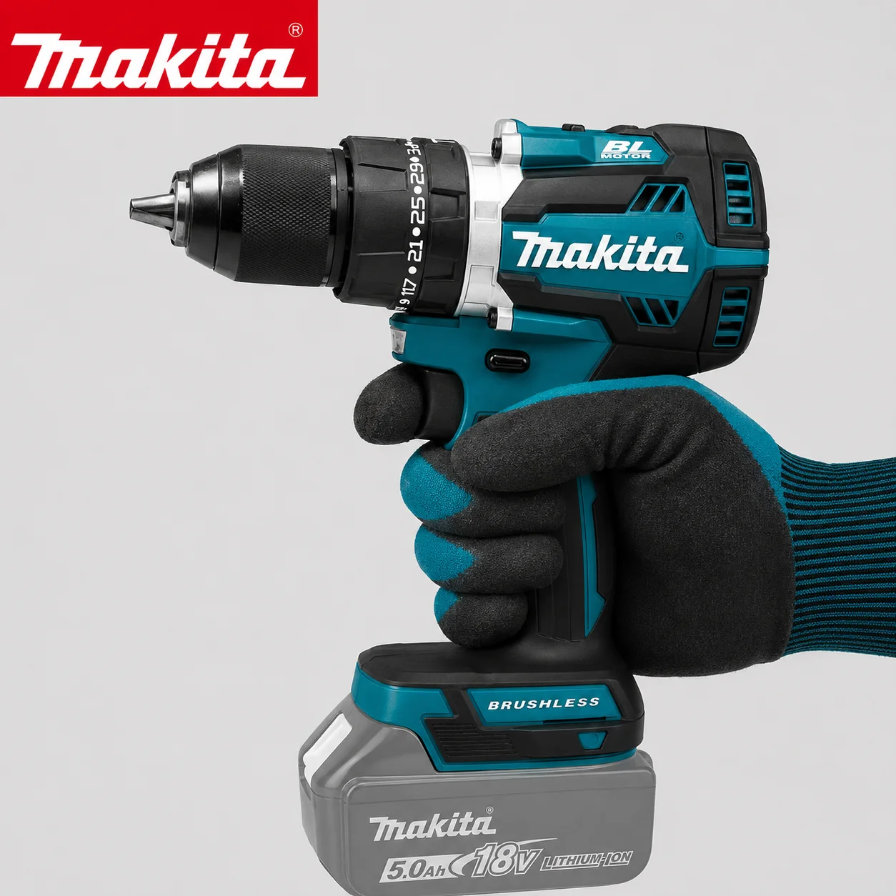 마키타 18V LXT ®   리튬이온 DDF487 13mm 소형 브러시리스 무선 1/2인치 해머 드라이버-드릴 고토크 전동 드라이버