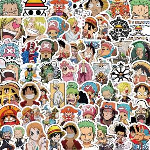 50/100pcs Kawaii 일본 애니메이션 원피스 스티커 귀여운 만화 Luffy Zoro 낙서 스티커 데칼 어린이 장난감 전화 수하물