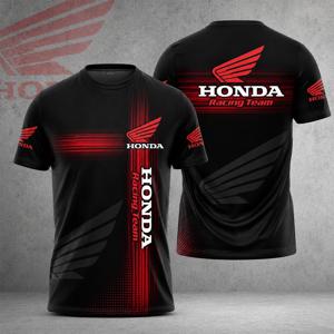 SUMMER NOVELTY 2026 어린이 레이싱 티셔츠 남성 캐주얼 반팔 통기성 티셔츠 3D 오토바이 프린트 HONDA
