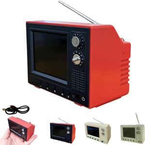휴대용 레트로 TV 만화 플레이어, 8G 메모리, 충전식, 귀여운 미니 빈티지 텔레비전, 인형의 집 장면, 수집용 장식품