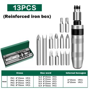전문가용 수동 드라이버 가정용 무선 드라이버 7/13PCS DIY 임팩트 드라이버 키트 너트 스트라이크 임팩트 드라이버 공구