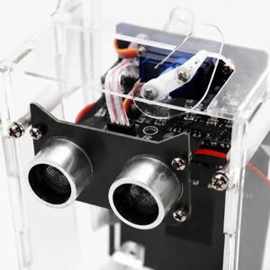CORB 실습 프로젝트 쓰레기통 DIY 전자 제품은 학생 STEM 학습 및 디스플레이 사용을 위한 센서 활성화 뚜껑으로 제작됩니다.