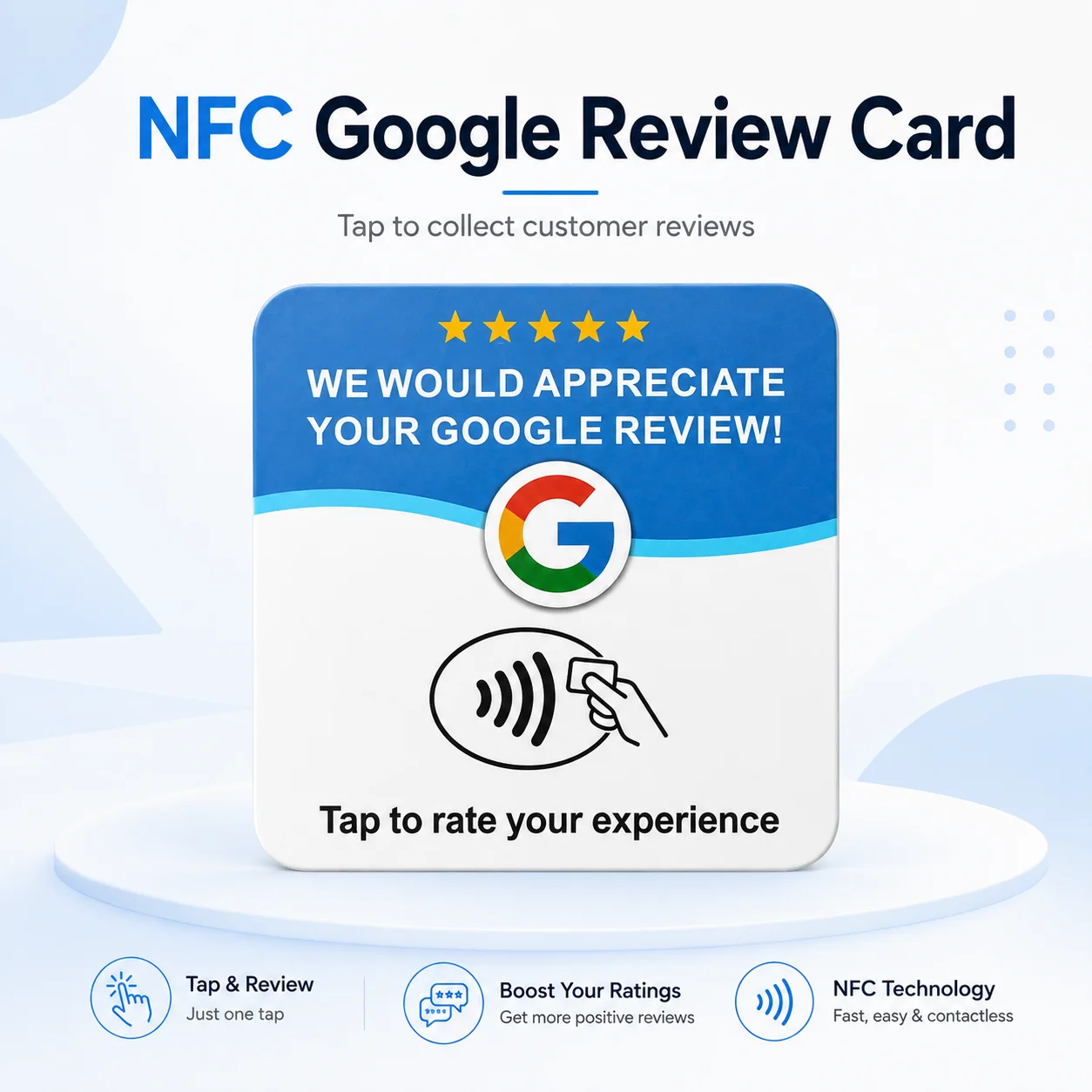 NTAG215 프로그래밍 가능한 NFC 데스크탑 카드 13.56MHz Google 메뉴 탭 테이블 액세스용 정사각형 및 원형 자체 접착식 PVC NFC 태그