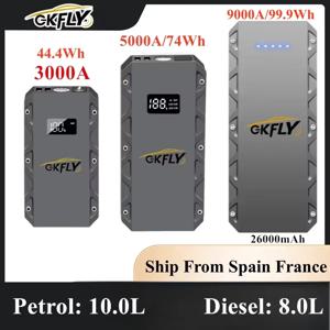 GKFLY 고출력 자동차 점프 스타터 9000A 5000A 3000A 휴대용 시동 장치 파워 뱅크 자동차 배터리 부스터 가솔린용