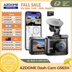 AZDOME 대시캠 GS63H 4K 내장 GPS Wi-Fi 대시카 카메라 스타비스 2.4인치 화면 WDR 야간 시야 자동차 DVR 주차 모니터