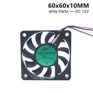 ADDA 6010 60MM 60x60x10MM 냉각 팬 Hypro 베어링 초박형 침묵 AD06012HX10AB00 냉각 팬 4핀 PWM