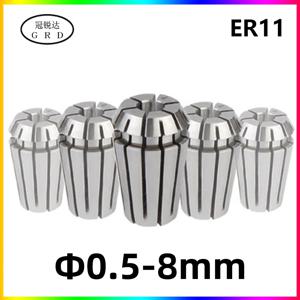 ER11 척 고정밀 범위 0.5-8mm ER11 콜레트 조각 기계 스핀들 탄성 척 ER11 모터 샤프트 ER11 너트 렌치