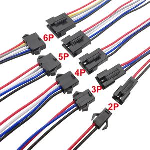 5 쌍 JST SM 2P 3P 4P 5P 6 핀 남성 여성 플러그 소켓 와이어 케이블 커넥터 LED 스트립 DC 전원 케이블 길이 10/15/20cm