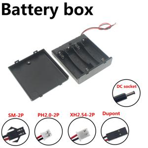 5PCS DIY 4x AA 스위치 포함 배터리 홀더 보관함 케이스 DC 5.5x2.1mm XH2.54 PH2.0 SM-2P 전원 플러그 포함
