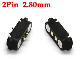 1 세트 2A 2Pin DC 마그네틱 포고 핀 커넥터 2 핀 Pogopin Male Female 스프링로드 DC 전원 소켓 피치 2.80mm