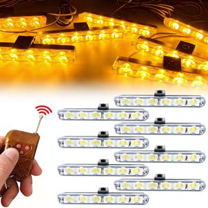 6 LED 스트로브 라이트 플래셔 무선 리모컨 자동차 전면 그릴 점멸등 자동차 트럭 비상 경고등