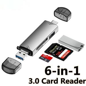 Otg C타입 카드 리더, USB 3.0 마이크로 Sd 미니 어댑터, TF USB 플래시 드라이브 변환기, 휴대폰 액세서리, 6 in 1