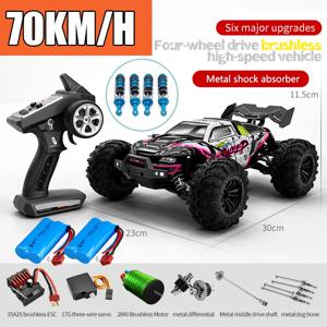 Rc 자동차 오프로드 4x4 고속 70 KM/H 원격 제어 자동차 LED 헤드라이트 브러시리스 4WD 1/16 몬스터 트럭 장난감 소년 선물