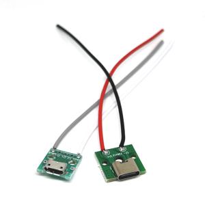 2A 마이크로 USB 잭 3.1 타입-C 5V 여성 커넥터 잭 충전 포트 USB 타입 C 소켓 (납땜 와이어 포함) PH2.0 나사 고정 플레이트
