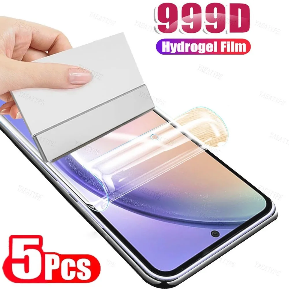 5PCS 하이드로 겔 필름 삼성 갤럭시 A54 A34 A24 A14 A04 E A04S A13 4G A23 A33 A53 A73 5G 화면 보호기