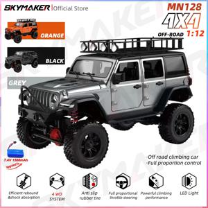 MN128 1/12 RC 자동차 4WD 지프 모델 2.4G 원격 제어 LED 라이트 4X4 오프로드 4WD 등산 RC 트럭 전기 장난감 자동차 소년을위한 선물