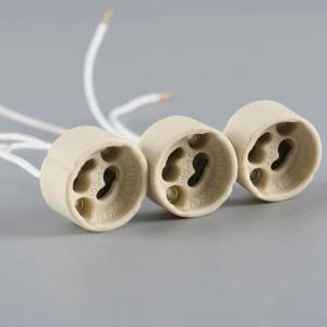 10pcs GU10 램프베이스 세라믹 라이트 홀더 소켓 커넥터 어댑터 와이어 LED 전구 스탠드 샹들리에 할로겐 Led 액세서리