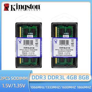 Kingston 2pcs 노트북 Ram DDR3L DDR3 8GB 4GB 1066 1333 1600 1866Mhz SODIMM PC3-8500 10600 12800 노트북 Ram DDR3 듀얼 채널
