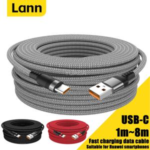 USB C 6A 화웨이 용 초고속 충전 케이블 8m 5m 3m 2m 1m 삼성 Xiaomi OPPO OnePlus VR 카메라 용 USB TYPE-C 장비 케이블