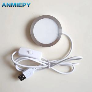 LED 스포트라이트 USB 5V 초박형 캐비닛 미니 램프 스위치 3w 5w 7w 디스플레이 쥬얼리 천장 스포트라이트 3M 스티커 실내