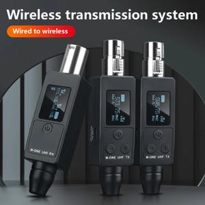 2 채널 UHF 무선 마이크 변환기 XLR 충전식 배터리 송신기 및 수신기 다이나믹 마이크용 마이크