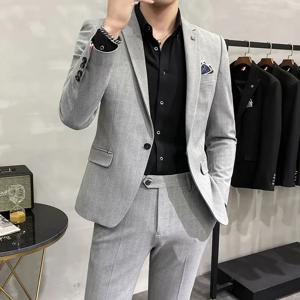고품질 투피스 신랑 웨딩 정장 비즈니스 캐주얼 연회 의상 남성용 럭셔리 앙상블 바지