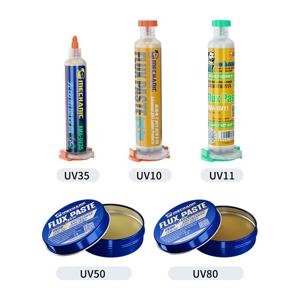 MECHANIC 무연 납땜 플럭스 UV10/UV50/UV80 휴대 전화 PC PCB SMD 칩 BGA 수리 도구 용 무 세척 솔더 용접 페이스트