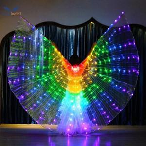 LED 발광 컬러 망토 성인 어린이 댄서 빛나는 나비 날개 무대 공연 밸리 댄스 파티 사진 소품