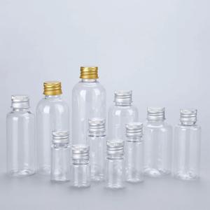 50/100pcs 알루미늄 모자와 플라스틱 병 100ml 50ml 30ml 샘플 튜브 로션에 대 한 명확한 휴대용 여행 화장품 용기