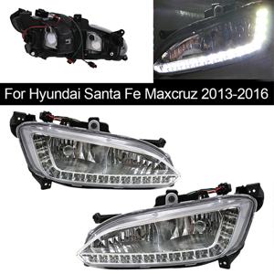 LED DRL 헤드라이트, 현대 산타페 IX45 2013 2014 2015 안개등, 주행 램프 안개등, 주간 주행등, LED 안개등