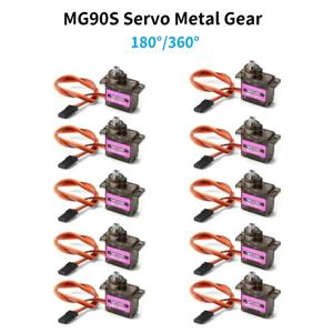 1/4/10Pcs MG90S 서보 모든 메탈 기어 9g 180 360 SG90 헬리콥터 비행기 보트 자동차 MG90 Trex 450 RC 로봇 용 업그레이드 버전