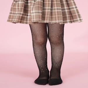 키즈 소녀 라인 석 패션 fishnet 스타킹과 꽉 어린이를위한 중공 레이스 반짝이 팬티 스타킹 소녀 여름 메쉬 아기 양말