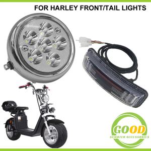 12V-80V 6 구슬 LED 라운드 헤드 라이트 Citycoco 전기 스쿠터 액세서리에 대 한 5 인치 원형 램프 60V LED 테일 라이트