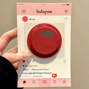 한국어 귀여운 만화 토마토 마그네틱 홀더 그립 Tok Griptok 전화 스탠드 홀더 패드 Magsafe Smart Tok 용 iPhone 15 지원