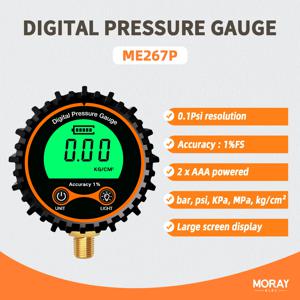 모레이 ME267P 200psi 고무 케이스 LCD 압력 트랜스미터 디지털 타이어 압력 게이지 디지털 마노미터