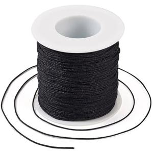 100야드 0.8mm 나일론 비딩 코드 블랙 중국 매듭 라테일 마크라메 스트링 롤 (쥬얼리 제작, 쿠미히모 랩핑 용품)
