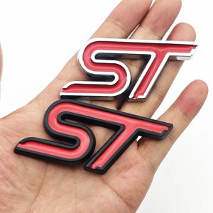 3D 메탈 자동차 리어 트렁크 프론트 그릴 로고 ST 라인 엠블럼 (쿠가, 에지, 푸마, 피에스타, 포커스 ST 스티커, ST 라인 배지 액세서리)