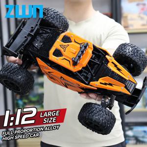 ZWN 1:12 1:16 20KM/H RC 자동차 LED 조명 2.4G 합금 오프로드 고속 차량 원격 제어 자동차 어린이를위한 장난감 선물