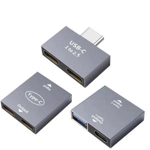 USB C 암-듀얼 암 분배기 허브 변환기 어댑터 유형 C 커플러 USB C 장치용 확장기 확장 커넥터