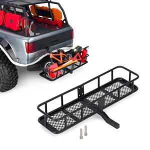 1/10 RC 크롤러 자동차 Axial SCX10 90046 AXI03007 Traxxas TRX4 D90 TF2 업그레이드용 금속 리어 범퍼 백 히치 캐리어