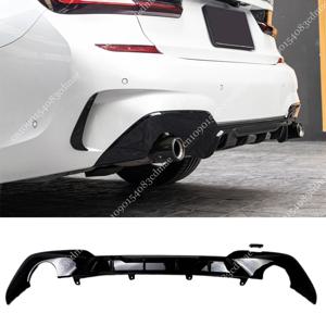 BMW 3 시리즈 G20 G21 M-Tech 2019-2022 Pre-LCI용 M 퍼포먼스 스타일 리어 범퍼 디퓨저 테일 스플리터 립 트림 글로스 블랙